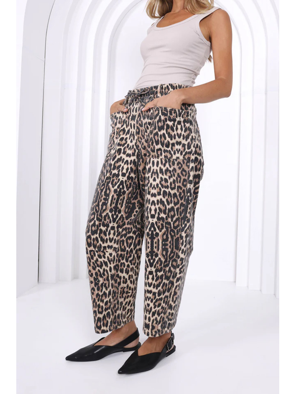Monaco Leopard Leo Barrel Jeans