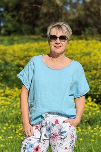 Rosa JoJo Lurex Trim Top