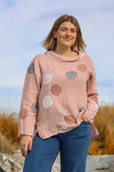 Wednesday Lulu Button Neck Circle Top-shop-by-label-Hello Cyril.