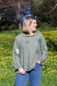 Wednesday Lulu Button Neck Circle Top