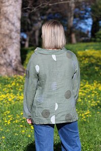 Wednesday Lulu Button Neck Circle Top