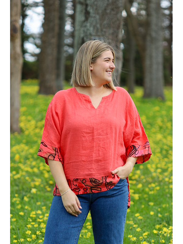 Wednesday Lulu Face Trim Tunic Top