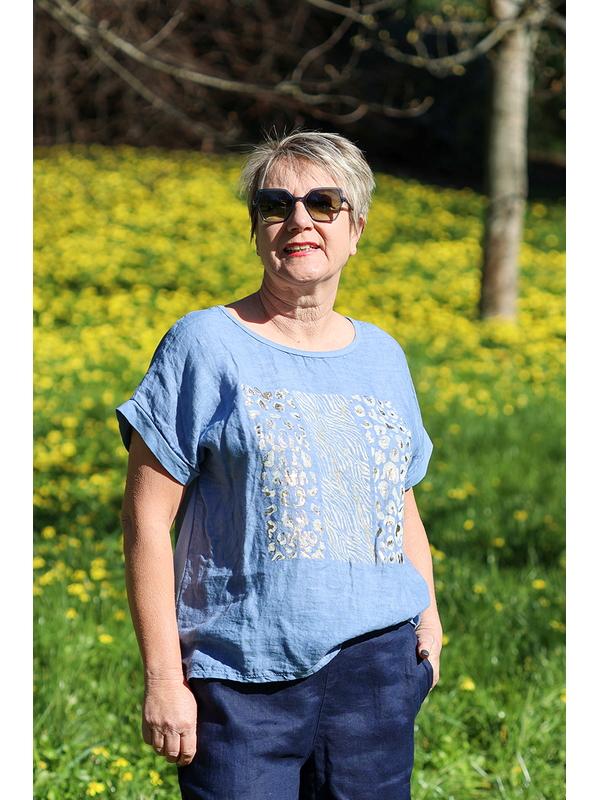 Wednesday Lulu Foil Animal Print Top