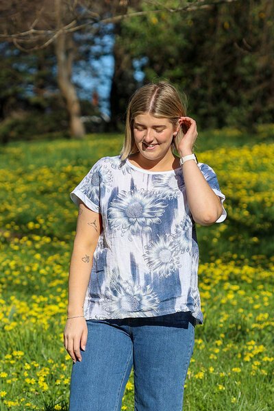 Wednesday Lulu Sunflower Linen Top-shop-by-label-Hello Cyril.