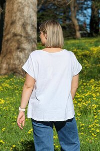 Wednesday Lulu Sunflower Linen Top