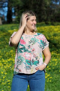 Wednesday Lulu Garden Floral Linen Top