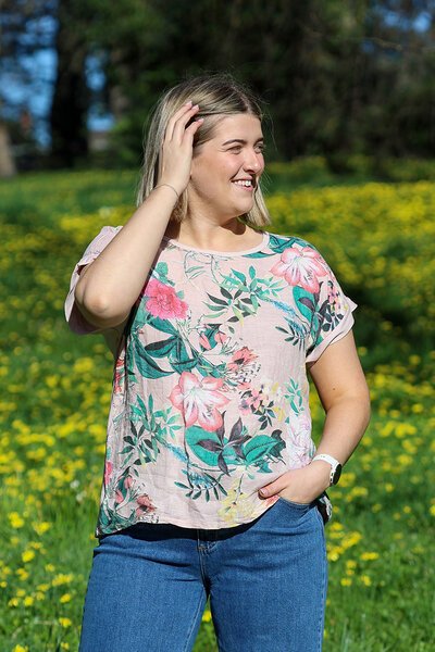 Wednesday Lulu Garden Floral Linen Top-shop-by-label-Hello Cyril.