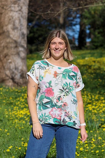 Wednesday Lulu Garden Floral Linen Top-shop-by-label-Hello Cyril.