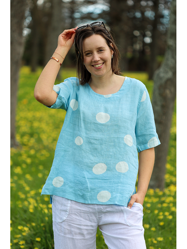 Wednesday Lulu Spot Linen Top