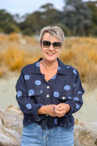 Rosa JoJo Linen Spot Cropped Jacket