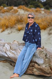 Rosa JoJo Linen Spot Cropped Jacket