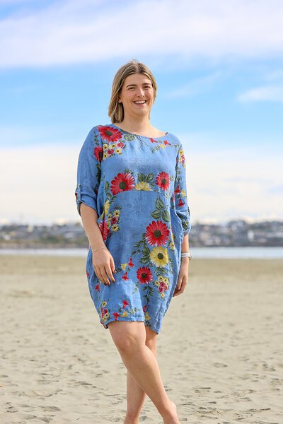 Wednesday Lulu Rib Panel LS Cocoon Dress-shop-by-label-Hello Cyril.