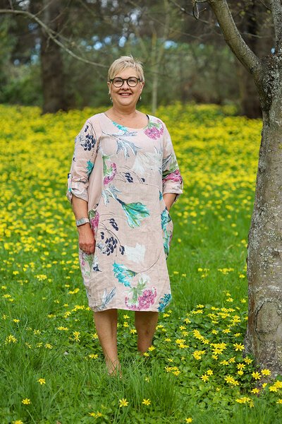 Wednesday Lulu Rib Panel LS Cocoon Dress-shop-by-label-Hello Cyril.