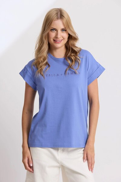Stella + Gemma Cornflower Cuff Tee-lives-Hello Cyril.