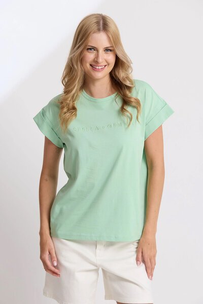 Stella + Gemma Mint Cuff Tee-lives-Hello Cyril.