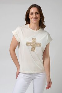 Stella + Gemma Cuff Zebra Cross Tee