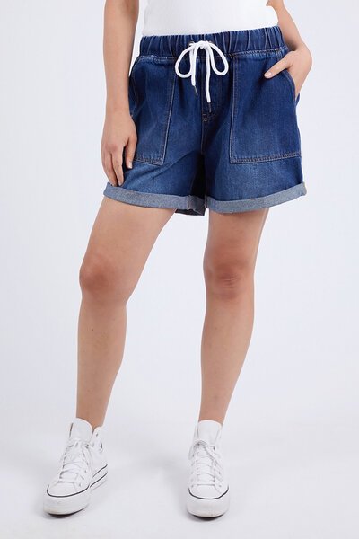 Elm Emma Relaxed Denim Short Dark Blue Wash-shop-by-label-Hello Cyril.