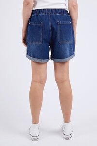 Elm Emma Relaxed Denim Short Dark Blue Wash