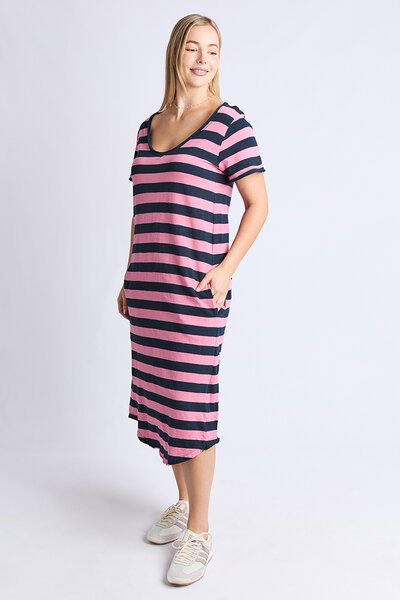 Elm Maeve Midi Stripe Dress-shop-by-label-Hello Cyril.
