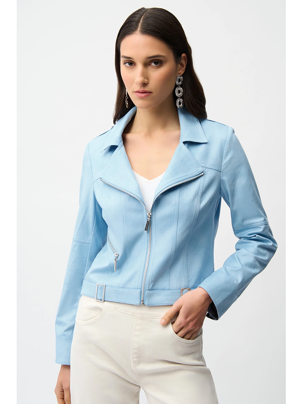 Joseph Ribkoff Foiled Faux Suede Fitted Jacket