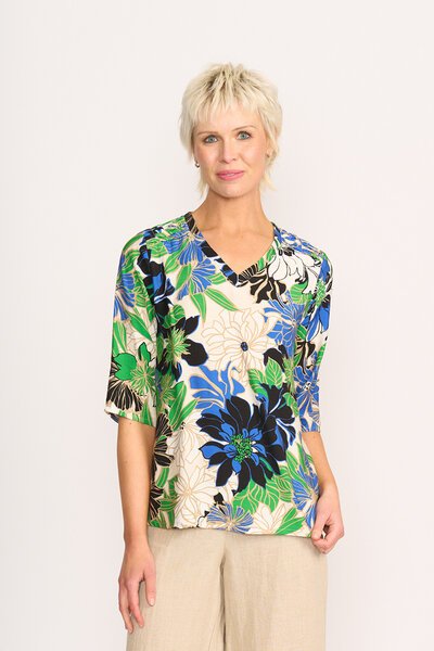 Foil Pintuck Scoop Hem Top-lives-Hello Cyril.