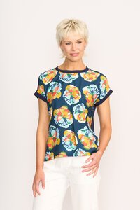 Memo Contrast Trim Top