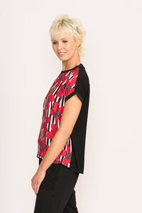 Memo Contrast Trim Top