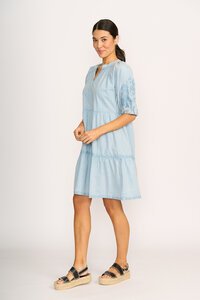 Foil Embroidered Tiered Dress