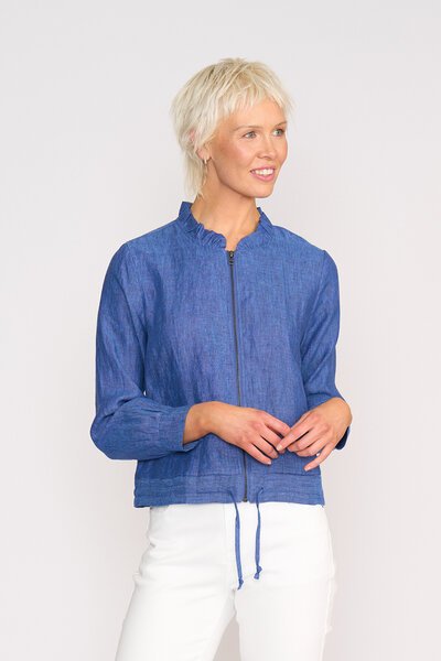 Foil Ruffle Neck Jacket-shop-by-label-Hello Cyril.