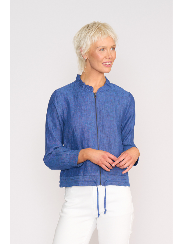 Foil Ruffle Neck Jacket