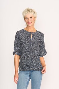 Foil Ruffle Sleeve Top