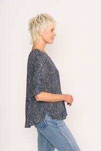 Foil Ruffle Sleeve Top