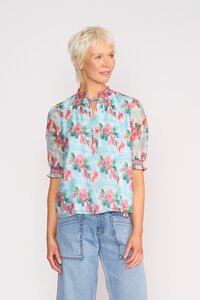 Memo Shirred Short Sleeve Blouse