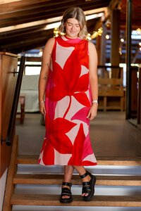 Foil Side Split Dress