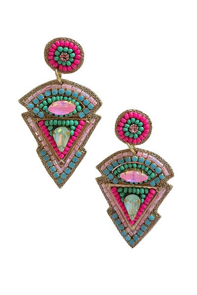 Zoda Beaded Statement Pink Earring-hc-new-Hello Cyril.
