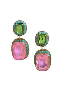 Zoda Beaded Statement Two-drop Earring