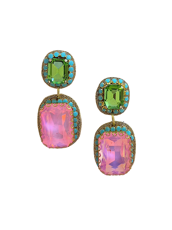 Zoda Beaded Statement Two-drop Earring