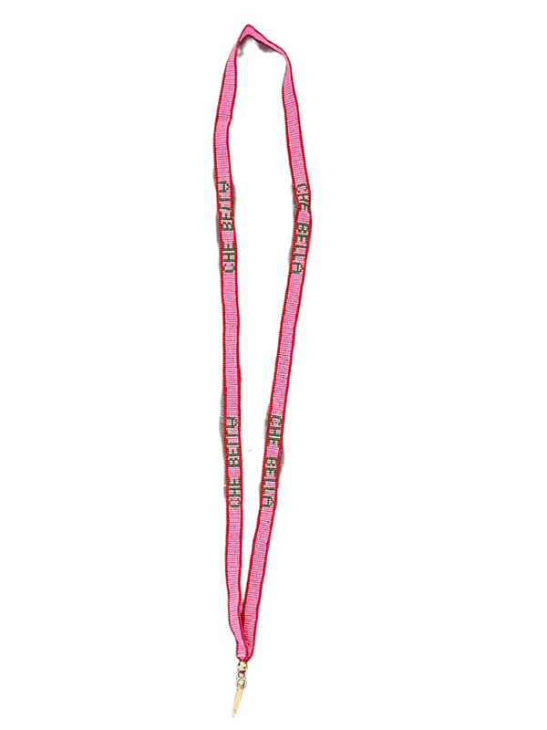 Zoda Beaded Pink Lanyard