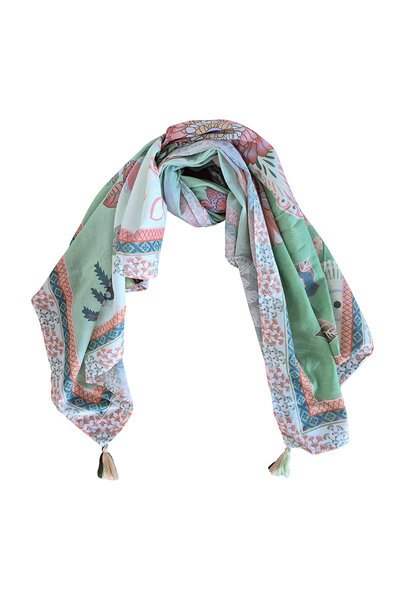 Zoda Pure Cotton Green Scarf-hc-new-Hello Cyril.
