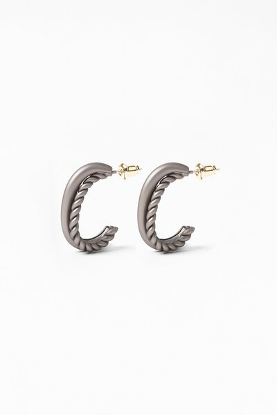 Stella + Gemma Half Chain Hoop Earring-shop-by-label-Hello Cyril.