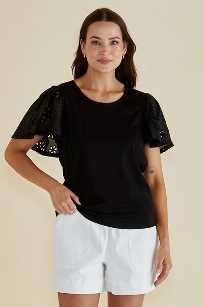 Betty Basics Lottie Embroidered Tee-lives-Hello Cyril.