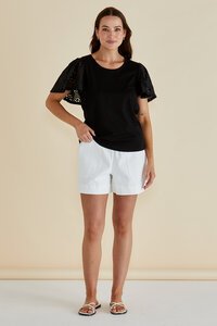 Betty Basics Lottie Embroidered Tee