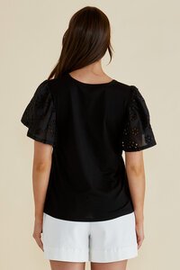 Betty Basics Lottie Embroidered Tee