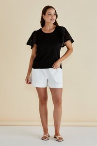 Betty Basics Lottie Embroidered Tee