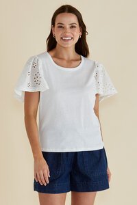 Betty Basics Lottie Embroidered Tee