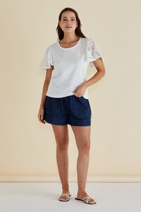 Betty Basics Lottie Embroidered Tee