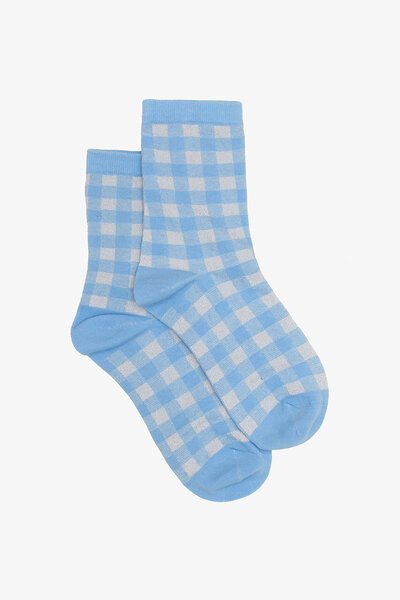 Antler Blue & Silver Gingham Socks-hc-new-Hello Cyril.