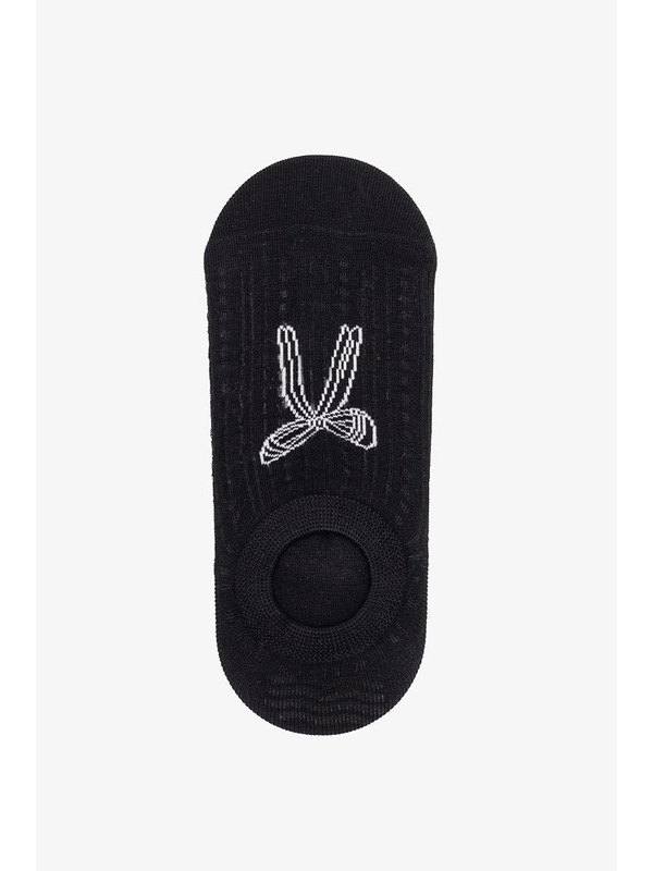 Antler Black With White Bow No Show Socks Antler Black With White Bow No Show Socks