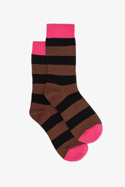 Antler Choc Stripe + Pink Sock-hc-new-Hello Cyril.