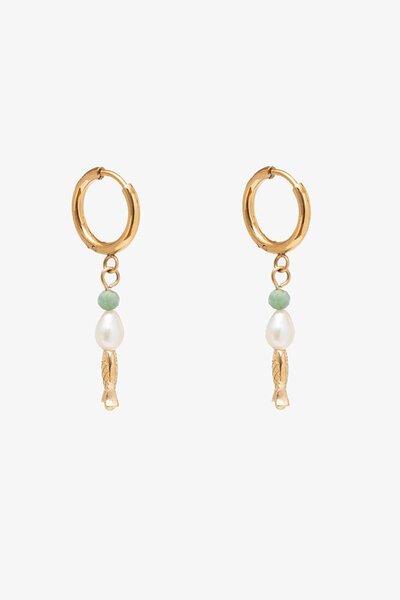 Antler Pearl Fish Earring-hc-new-Hello Cyril.